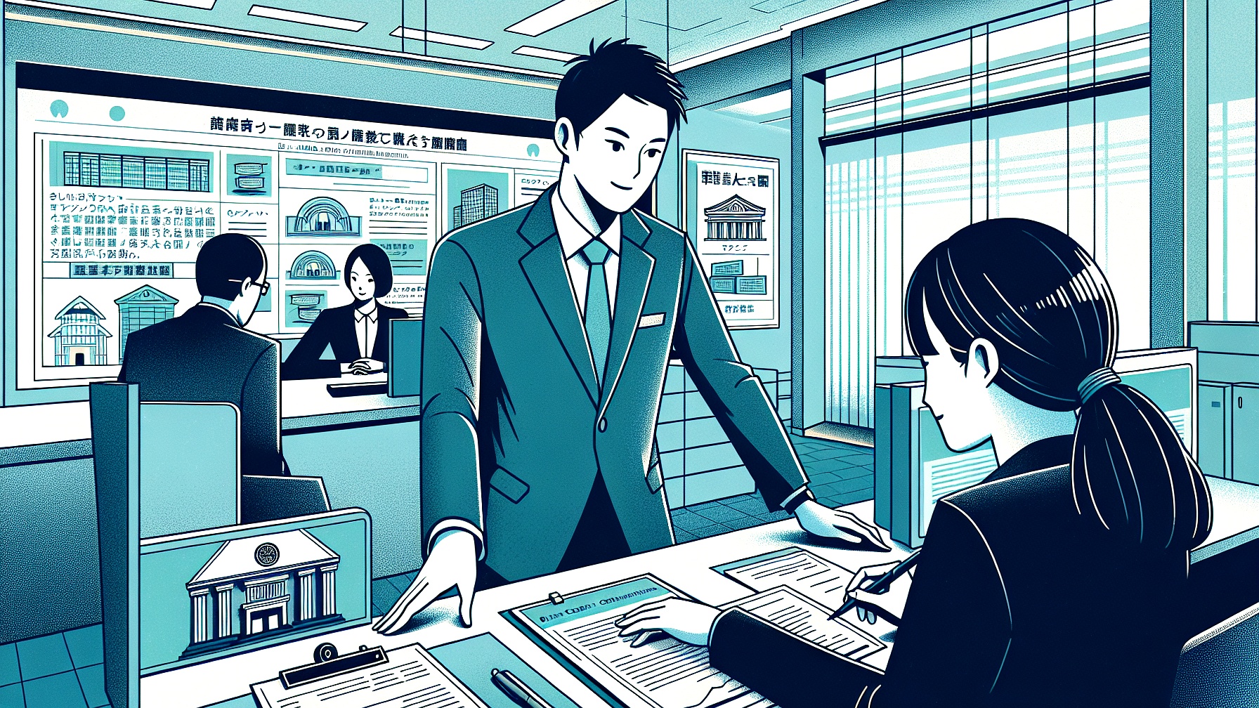 金融機関によって異なる融資条件と審査基準のイメージ