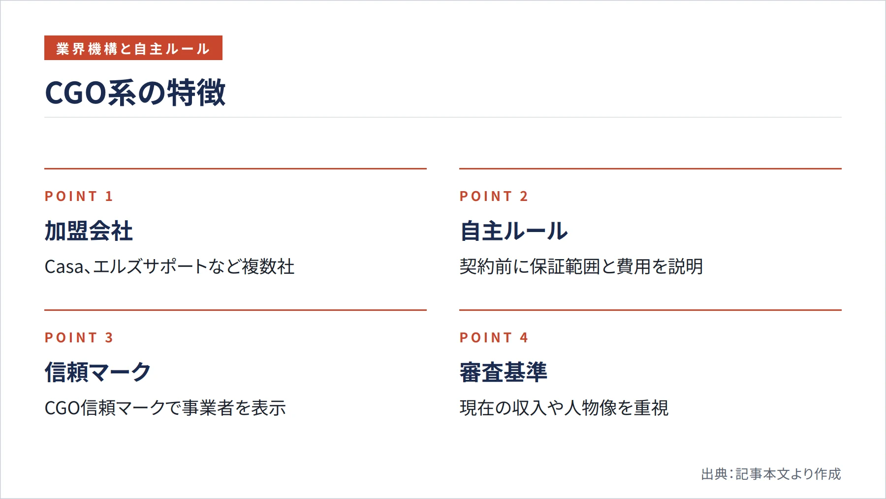 CGO系の特徴（図解）