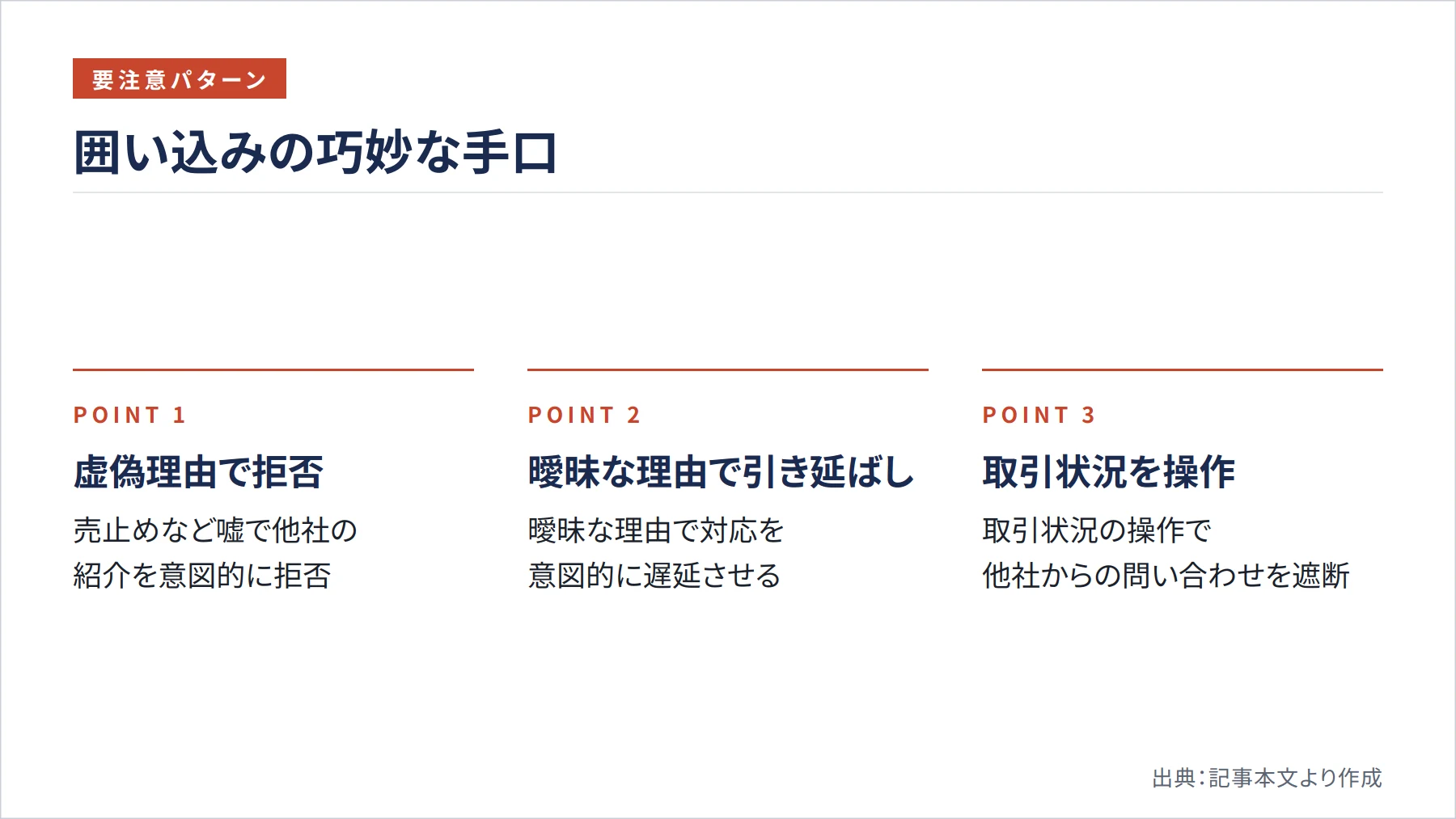 囲い込みの巧妙な手口（図解）