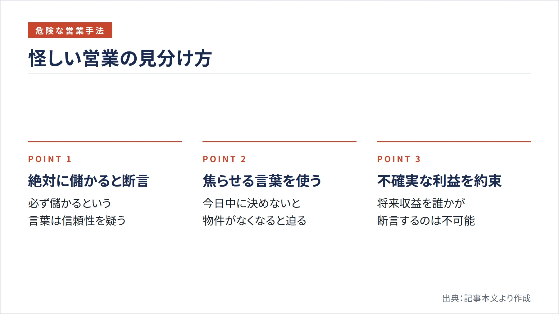 怪しい営業の見分け方（図解）