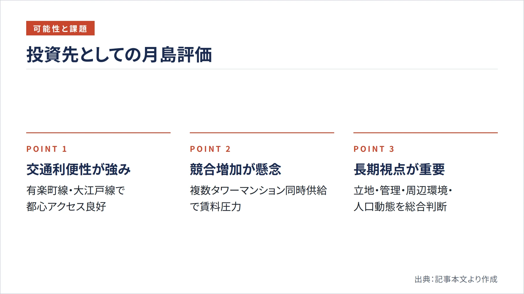 投資先としての月島評価（図解）