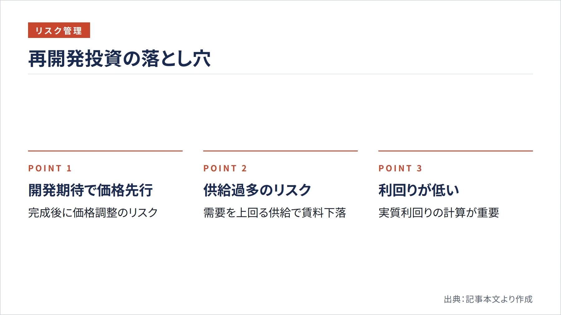 再開発投資の落とし穴（図解）