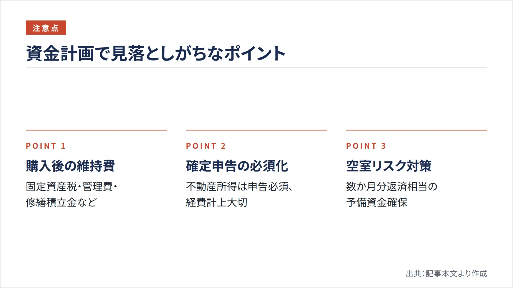 資金計画で見落としがちなポイント(図解)