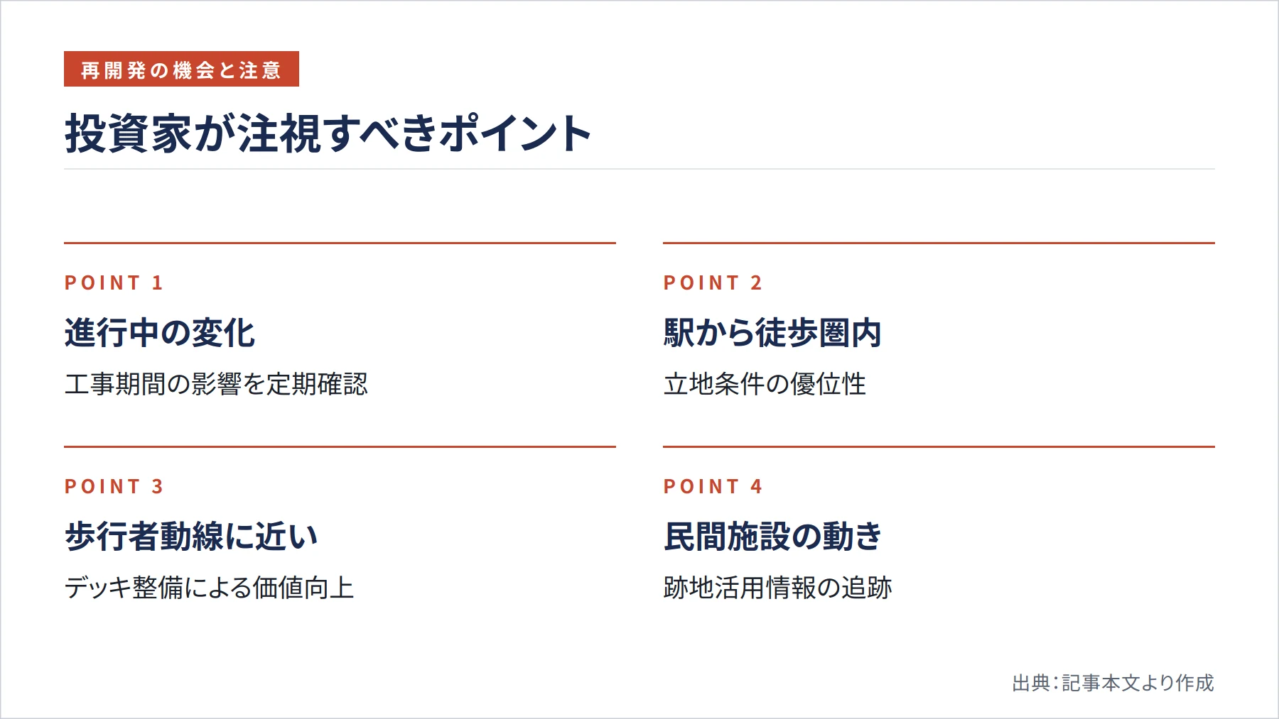 投資家が注視すべきポイント（図解）