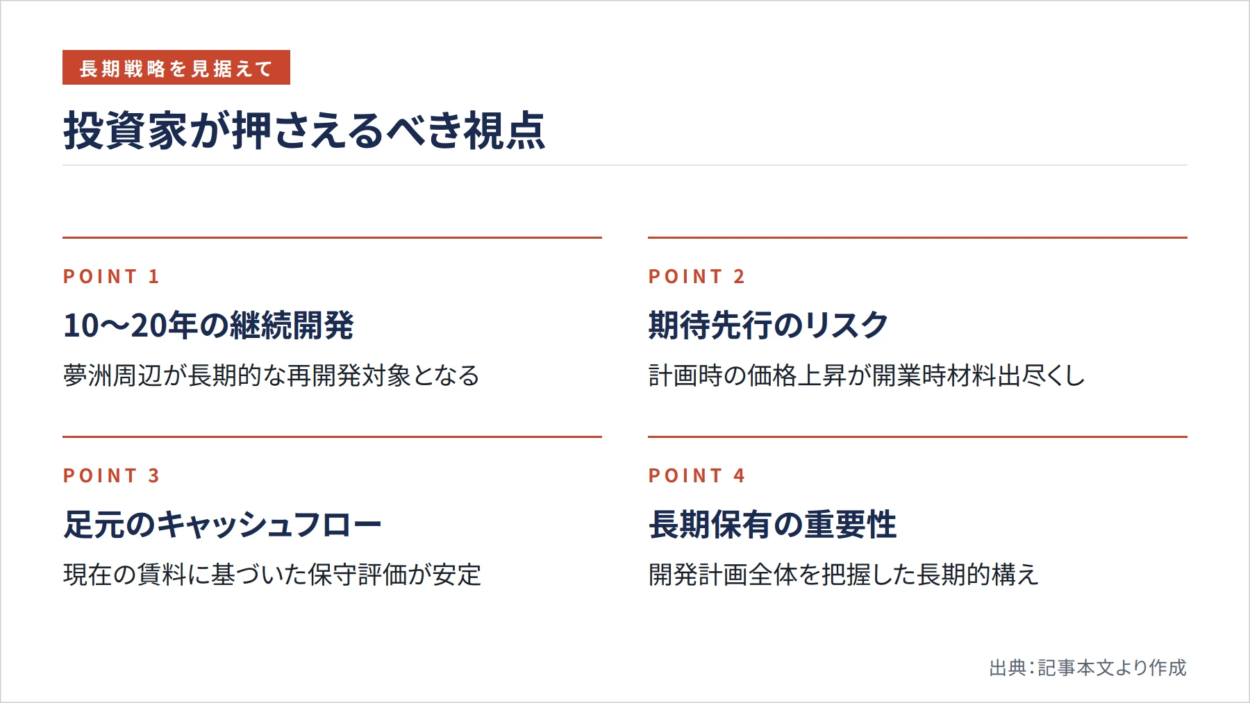 投資家が押さえるべき視点（図解）